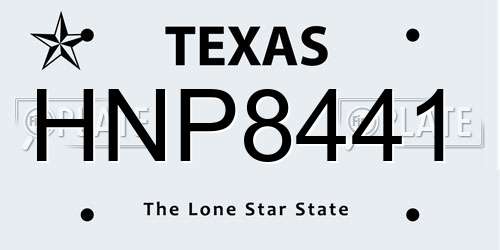 HNP8441 Texas License Plate