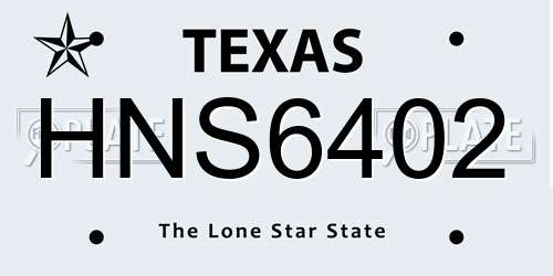 HNS6402 Texas License Plate