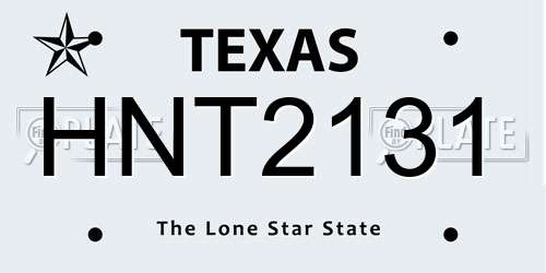 HNT2131 Texas License Plate