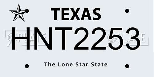 HNT2253 Texas License Plate