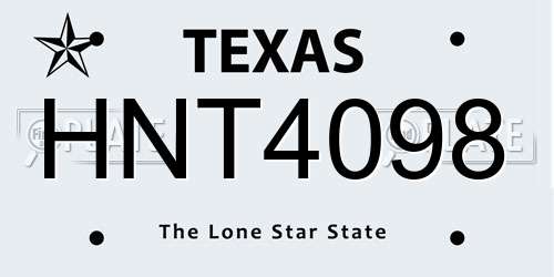 HNT4098 Texas License Plate