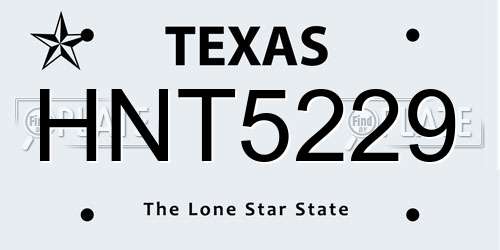 HNT5229 Texas License Plate