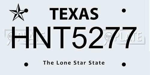 HNT5277 Texas License Plate