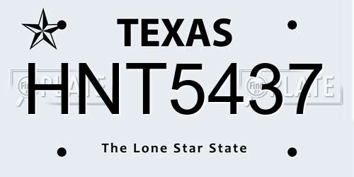 HNT5437 Texas License Plate