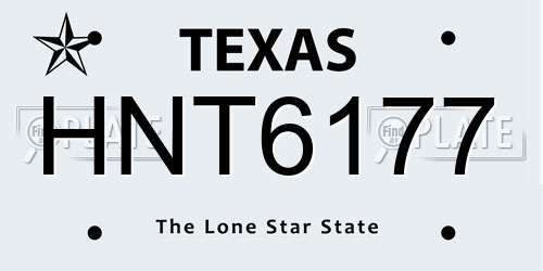 HNT6177 Texas License Plate
