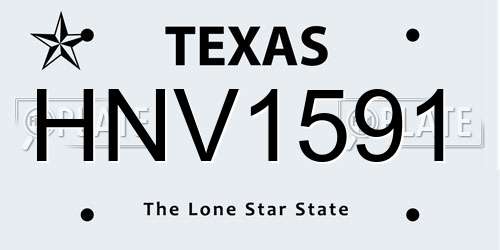 HNV1591 Texas License Plate