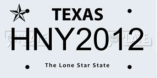 HNY2012 Texas License Plate