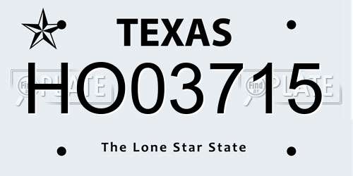 HO03715 Texas License Plate