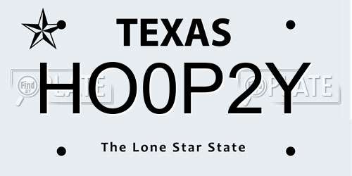 HO0P2Y Texas License Plate