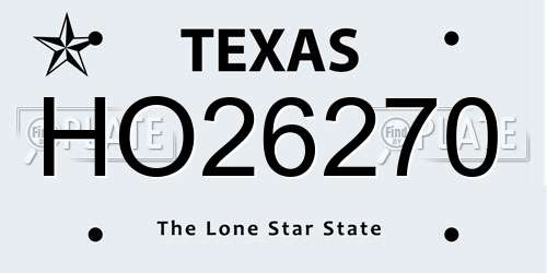 HO26270 Texas License Plate