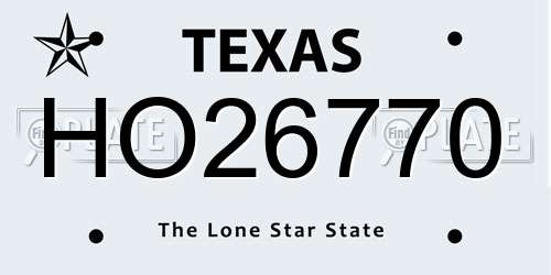 HO26770 Texas License Plate