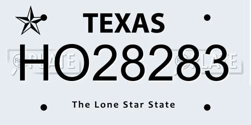 HO28283 Texas License Plate