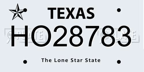 HO28783 Texas License Plate
