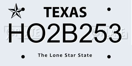HO2B253 Texas License Plate