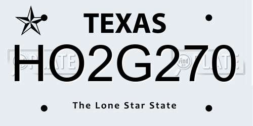 HO2G270 Texas License Plate