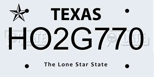 HO2G770 Texas License Plate