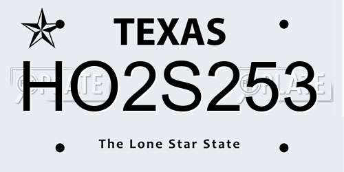 HO2S253 Texas License Plate