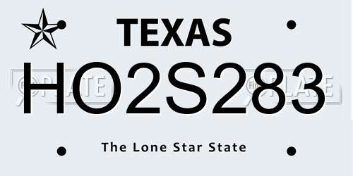 HO2S283 Texas License Plate
