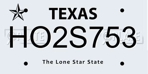 HO2S753 Texas License Plate