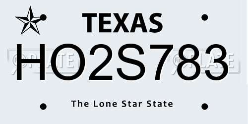 HO2S783 Texas License Plate