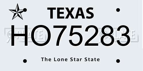 HO75283 Texas License Plate
