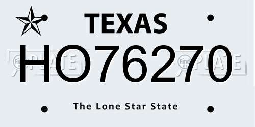 HO76270 Texas License Plate