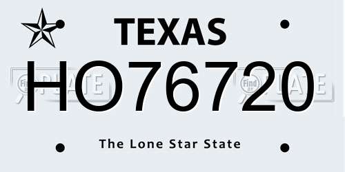 HO76720 Texas License Plate