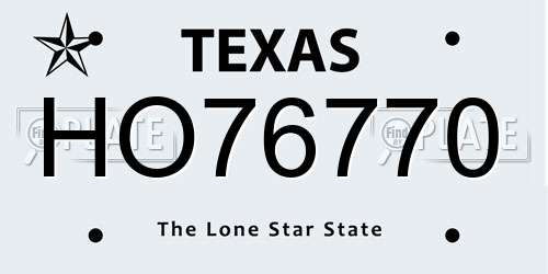 HO76770 Texas License Plate