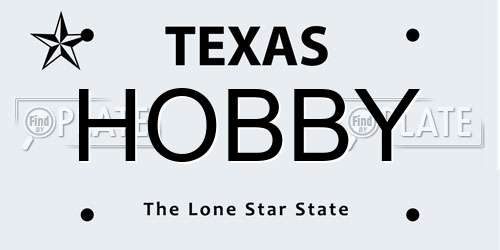 HOBBY Texas License Plate