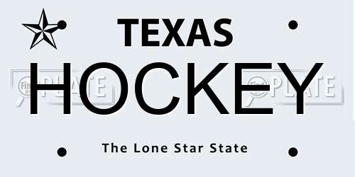 HOCKEY Texas License Plate
