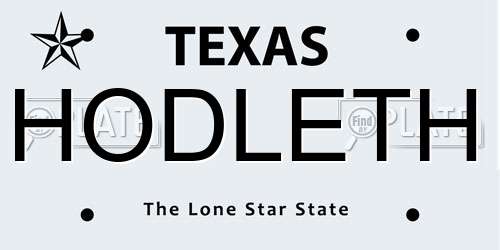 HODLETH Texas License Plate