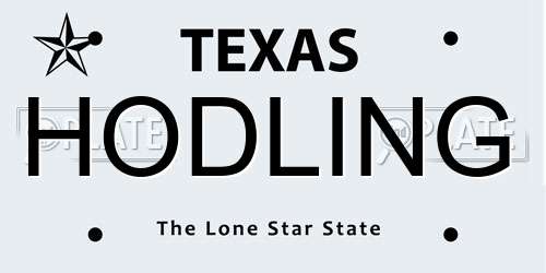 HODLING Texas License Plate