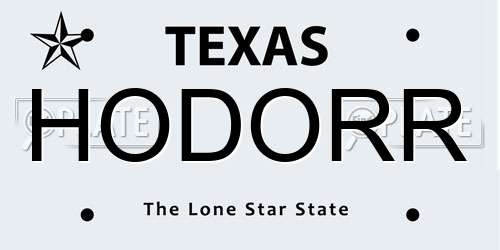 HODORR Texas License Plate