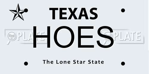 HOES Texas License Plate