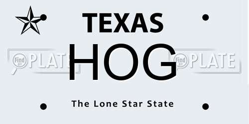 HOG Texas License Plate