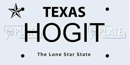 HOGIT Texas License Plate