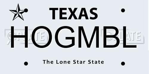 HOGMBL Texas License Plate