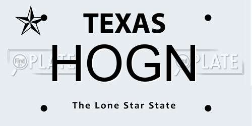 HOGN Texas License Plate