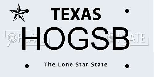 HOGSB Texas License Plate