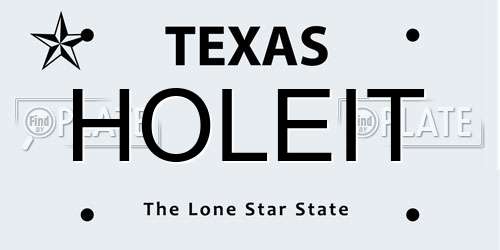 HOLEIT Texas License Plate