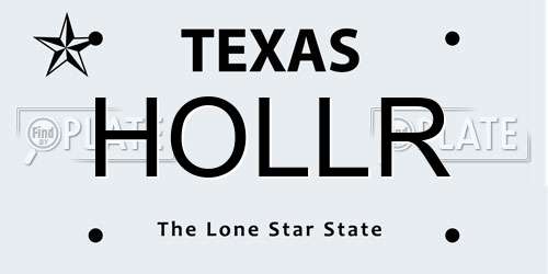 HOLLR Texas License Plate