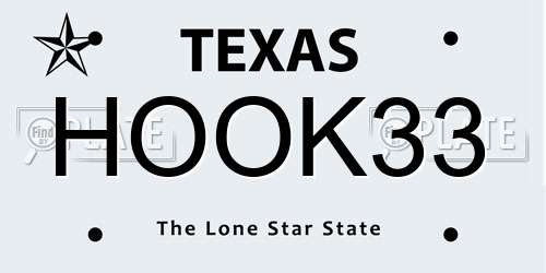 HOOK33 Texas License Plate