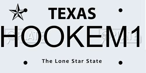 HOOKEM1 Texas License Plate