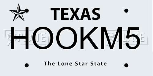 HOOKM5 Texas License Plate
