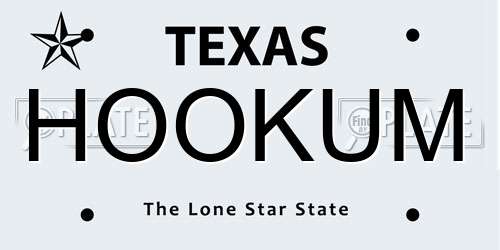 HOOKUM Texas License Plate