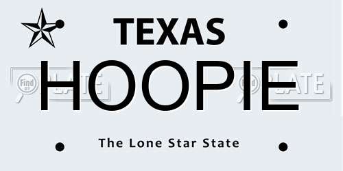 HOOPIE Texas License Plate