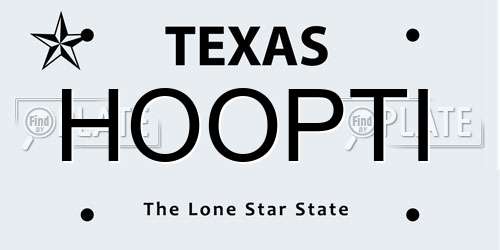 HOOPTI Texas License Plate