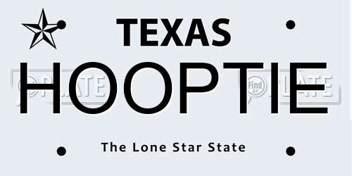 HOOPTIE Texas License Plate