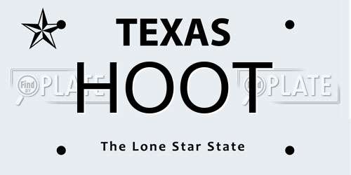 HOOT Texas License Plate