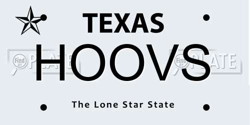 HOOVS Texas License Plate